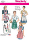 Simplicity Vintage Simplicity 1221 1940's Vintage Fashion Women's Apron Sewing Pattern Kit, Sizes S-L...