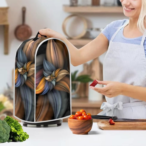 Brown Flower Blender Cover Dust Proof Washable Small Appliance Cover, Durable Foldable Dust Cover Kitchen Decorations for Blender Food Processor j...