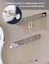 NiHome Wall Mount Acrylic Jewelry Organizer 2-Pack, Sleek Rack Strong Carbon Steel Hooks for Dressing Table, Bathroom, Kitchen, Hassle-Free Instal...