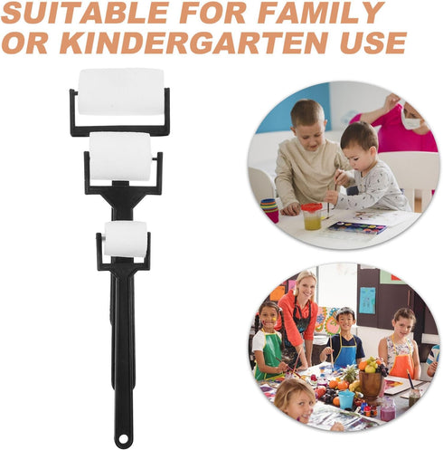 4 Set Foam Paint Rollers Painting Foam Brush Roller Sponge for Young Artists Paint Supply DIY Art Craft Painting Tool...