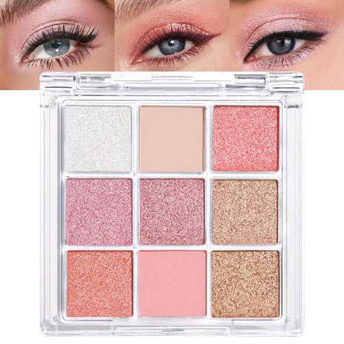 9Colors Rose Gold Dark Brown Colorful Eyeshadow Palette Makeup,Matte Shimmer Korean Natural Neutral Smokey Eye Eyeshadow palettes Highly Pigmented...
