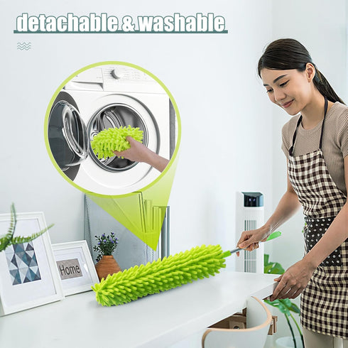 Dusters for Cleaning, Duster with 81 inch Extension Pole for Cleaning High Ceiling Fan, High Window, Sofa, Cobweb Duster for High Corner, 11 PCS M...