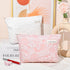 2 Pieces Embossed Pink Flower Makeup Bag Large Floral Cosmetic Bag Capacity Canvas Travel Toiletry Bag Organizer Cute Makeup Brushes Aesthetic Acc...