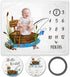 Fishing Baby Milestone Blanket with Birth Stat Sign, Gone Fishing Baby Growth Chart Monthly Blanket, Watch Me Grow Fishing Boat Baby Nursery for N...