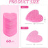 Women 60-Count Compressed Cellulose Heart Shape Face Facial Sponges 100% Natural Cosmetic Sponges for Facial Cleansing Exfoliating Mask Skin Massa...