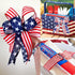 3 Rolls Patriotic Wired Edge Ribbon 9.9 Yard 4th of July Stars and Stripes Ribbons Red White Blue Ribbon for Wrapping Crafts Decoration, Independe...