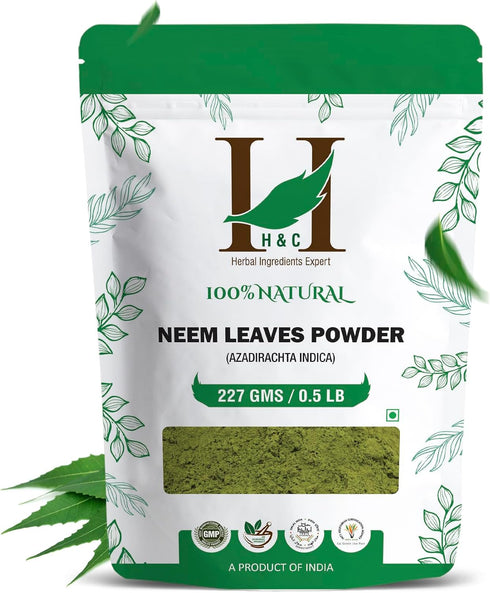 H&C Natural Neem Leaves Powder, 227 Grams (1/2 lb)...