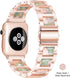Light Apple Watch Band - Resin with Stainless Steel Luxury iWatch Band Compatible with Apple Watch Ultra Series 9 Series 8 Series 7 Series SE 6 5 ...