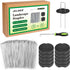 Landscape Stables Set,6 Inch 11 Gauge 50pcs Galvanized Garden Staples and 50pcs Gaskets +1Pick Hook,U-Shaped Tent Stakes Landscaping Fabric SOD Pi...