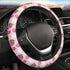 Cute Strawberry Steering Wheel Cover Anti-Slip and Practical 14.5-15 Inch Universal Steering Wheel Cover with 2 Pieces Car Coasters Suitable for M...