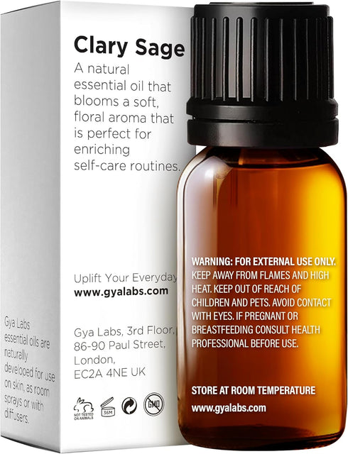 Gya Labs Clary Sage Essential Oil Provides a Soothing Aroma for Relaxation - Clary Sage Oil Essential Oil for Hair Nourishes and Strengthens - 0.3...