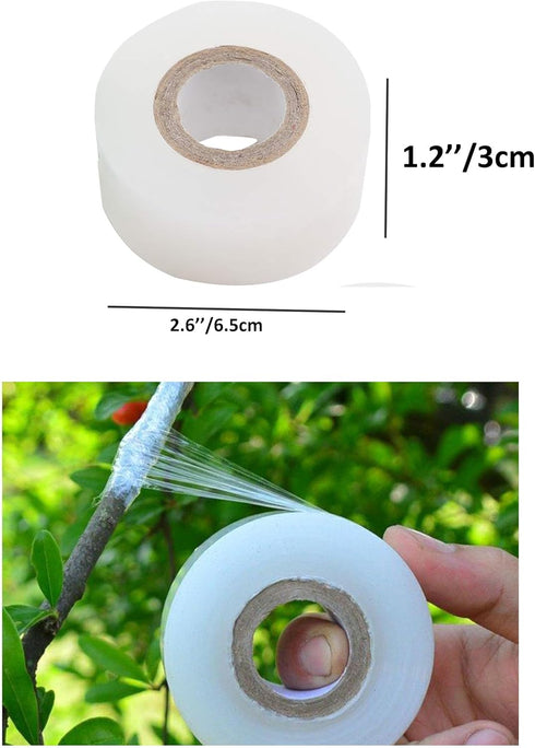 1.2inch Grafting Tape for Floral Fruit Trees Stretchable Garden Grafting Tape Plants Repair Tapes Poly Budding Tape Seedling Graft (White+Green)...