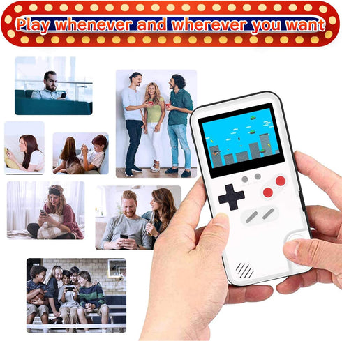 Game Console Case for iPhone,LucBuy Retro Protective Cover Self-powered Case with 36 Small Game,Full Color Display,Shockproof Video Game Case for ...