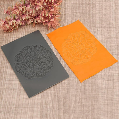 Arbuya Polymer Clay Texture Sheets for Boho Style Earring Jewerly Making, Flowers Geometric Clay Texture Stamps Mat for Polymer Clay Projects Poly...
