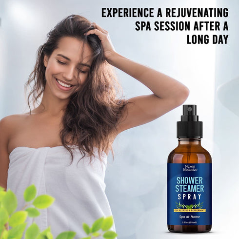 Eucalyptus, Peppermint Shower Steamer Spray 2 fl oz - Aromatherapy Shower Mist for Spa, Made from Pure and Natural Essential Oils, Refreshing Arom...