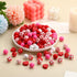 Blulu 210 Pieces Valentine's Day Craft Beads Wood Round Beads Wooden Spacer for Valentine's Day DIY Craft Decoration(Red)...