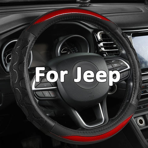 GIANT PANDA Steering Wheel Cover for Jeep Wrangler, Car Steering Wheel Cover for Jeep Grand Cherokee and Cherokee - Red...