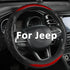 GIANT PANDA Steering Wheel Cover for Jeep Wrangler, Car Steering Wheel Cover for Jeep Grand Cherokee and Cherokee - Red...