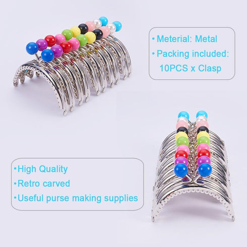 PH PandaHall 10 Color Purse Frame Bag Kiss Clasp Lock 3.3" Metal Arch Frame Coin Purse Tow Ball Kiss Clasp Clutch Frames Purse for Purse Making DI...