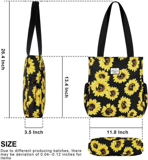 KAMO Floral Tote Bag - Waterproof Lightweight Handbags Travel Shoulder Bag for Hiking Yoga Gym Swimming Travel Beach...