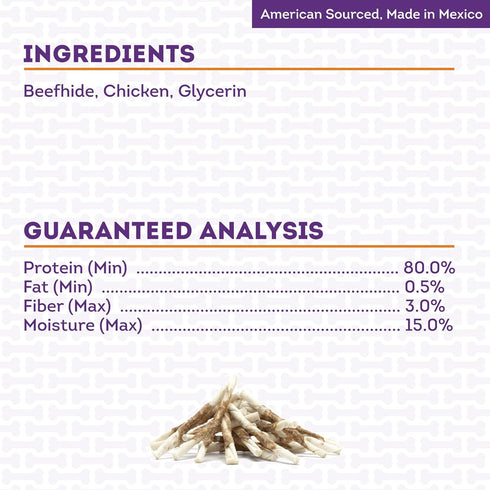 Combo Chews Beefhide Twist Sticks 5" w/Chicken Meat Wrap Dog Chew Treats - 22 Count/1 Pack...