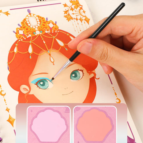 4 in 1 DIY Fashion Design Make Up Drawing Book for Girls Cute Stencils Stickers Scrapbooking Painting Art Activity Book for DIY Crafts Album Bulle...