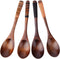 4pc-Handmade Japanese Style Wooden Soup Spoons with Tied Line on Handle...