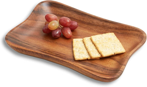 Woodard & Charles Acacia Medium Pinched Serving Tray, 9.5" x 6"...
