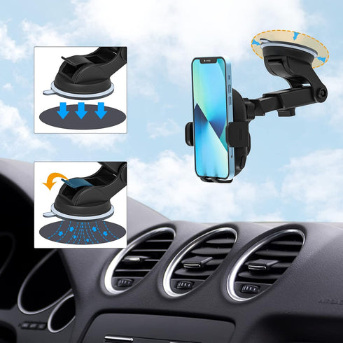 SUPERNIGHT Wireless Car Charger, 15W Qi Fast Charging Auto Clamping Phone Holder Mount on Air Vent & Dashboard for iPhone Samsung Huawei Oneplus, ...