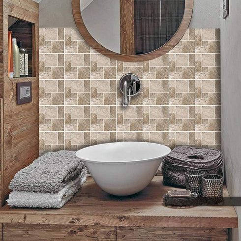 25 Pcs Self-adhesive Tile transfer for Home Decor, Peel and stick Tile Decal, Water-proof Backsplash Wall Tile Sticker for Kitchen Bathroom, 4x4in...