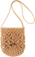 Ovida Crochet Mini Bucket Bag Purse Summer Woven Beach Shoulder Bag Drawstring Closure Crossbody Bag Handmade Hobo Bag...