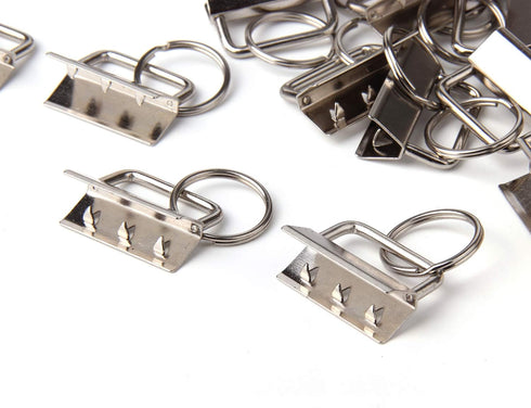 50 Sets Key Fob Hardware Key Fob Keychain Wristlet with Split Ring 1.25 Inch...