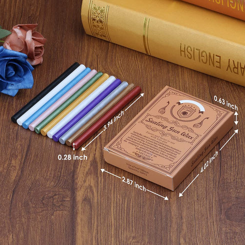 Wax Seal Kits, Wasole 40Pcs Gold Sealing Wax Sticks with Glue Gun + 2Pcs Wax Seal Pens for Wax Seal Stamp, Great for Wedding Invitations, Birthday...