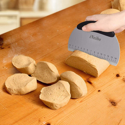 iNeibo Professional Baking Tools Biscuit Cutter Set Dough Blender/Cutter Round Cookies Cutter with Handle + Pastry Scraper+Egg Separator Heavy Dut...