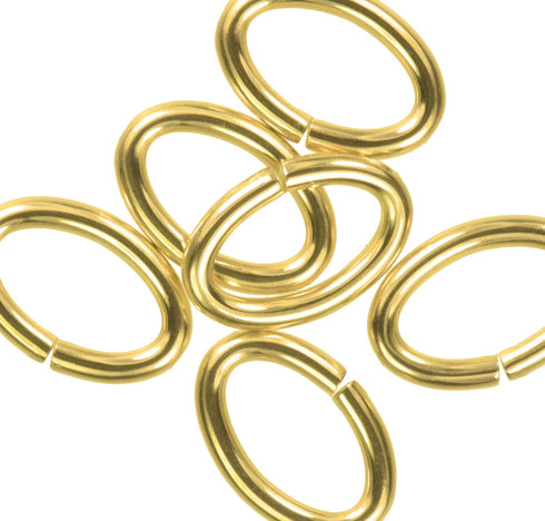 uGems 6 Jump Rings 16 Gauge, 9mm Oval Premium 14K GF with Click Lock Design Jewelry Making Connectors Strong, Easy-to-Use Links for Necklaces & Br...