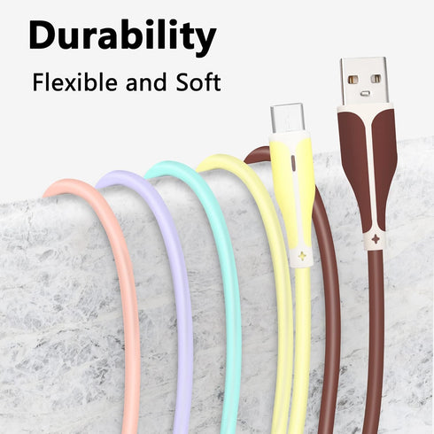 GELRHONR 5Pack USB C Charging Cable,USB-A to USB Type C 3A Fast Charging Cable,Colourful USB C Cable for Tablet,Phone-1M...