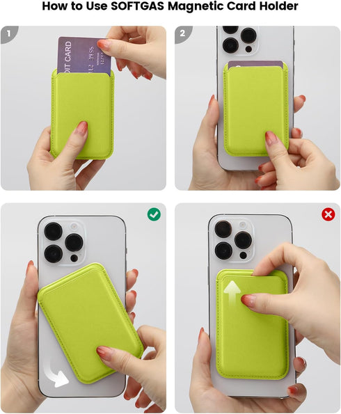 Magnetic Phone Wallet for Apple MagSafe, Card Wallet Holder for iPhone 15 Pro Max/15 Plus/15 Pro/15, 14 Pro Max/14 Plus/14 Pro/14, 13 Pro Max/13 P...