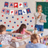 Patriotic Paper Banner 4th of July Bulletin Board Decorations with Red Blue Star Cutouts for Independence Day School Classroom Office Home Decor P...