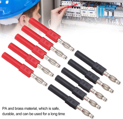 5Set J.20012 Banana Plug Connector 4mm Male to 2mm Female Multimeter Banana Plug Connector Adapter for Multimeter Test Leads Probes...