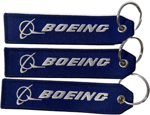 Boeing Keychain | Luggage Tag | airline Logo - Blue (Boeing ) pack 3...
