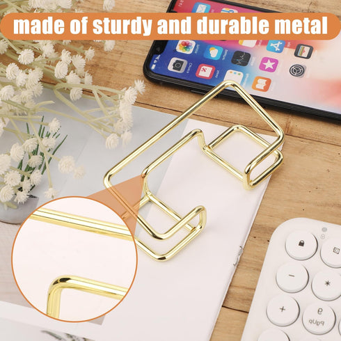 1pc Business Card Holder for Desk, Gold Metal Business Cards Stand Display Name Cards Organizer for Women Men Office Desktop Supplies...