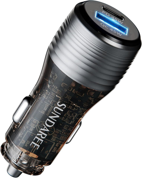 SUNDAREE Car Charger with Plug Outlet, 90W USB Car Charger Fast Charging, PD PPS QC 3.0 USB Cigarette Lighter Charger for iPhone and Samsung and M...