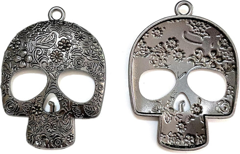 Set of 12 Sugar Skull Shower Curtain Hooks Decorative Home Bathroom Stainless Steel Rustproof Skeletons Shower Curtain Rings Decor Accessories (Bl...