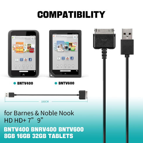 LBSC USB Charging Data Cable Cord for Barnes & Noble Nook HD HD+ 7/9" Tablet...