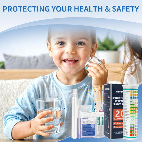 Accevo 20 in 1 Complete Drinking Water Test Kits, 125 Strips-Well, Tap, Home, City Water Testing Strip for Lead, Chlorine, Hardness, Iron, Fluorid...