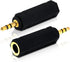 Mobi Lock 3.5mm Plug to 6.35mm Socket (Pack of 2) 1/8 to 1/4 inch Stereo Audio Jack Adapter | Connects Devices with 3.5mm port to Amplifiers, Guit...