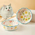 Premium Cat Food Bowl Set of 2, 6” Ceramic Cat Water Bowl, Cute Cat Bowls for Indoor Cats, Shallow Weighted Cat Dishes for Wet Food, Whisker Fatig...