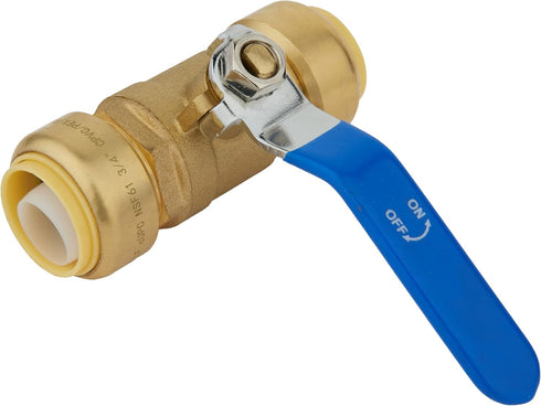 (Pack of 2) EFIELD 1/2 Inch Push-Fit Full Port Ball Valve for Hot and Cold Water with a Disconnect Clip,Brass UPC Certified...