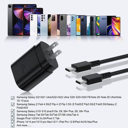 Z Flip 5 Fast Charger,25W USB-C Samsung Super Fast Charger Type C with 5FT Flip Type C Charging Cable for Samsung Galaxy Z Flip 5,Flip 4, Flip 3/Z...