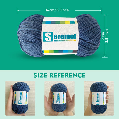150g (3x50g) 3 Pieces of Mixed/Solid Color Crochet Knitting and Handicraft Yarn in Bulk, Fluffy and Soft, Worsted 100% Acrylic Yarn (Pure White&Li...